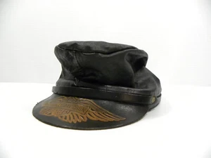 Vintage Harley Davidson Motorräder Leder Captains 1960er Kepi schwarze Mütze - Bild 1 von 15