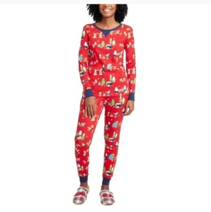 Wondershop Womens 3X Christmas Pajama Set Red Gnome Print 2 PieceNew - Picture 1 of 7