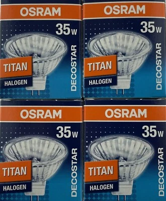 4 x Osram Titan 4000 hrs Halogen Dichroic 12V 50 Watt 51mm 10º M249 EXT F/G - Image 1 of 4