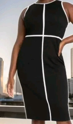 Calvin Klein women black pencil slim dress size 2 - Image 1 of 4