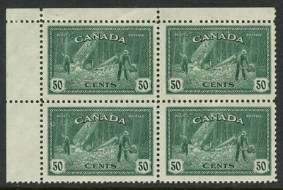 Canada 272 VF M NH well centered block of 4 of the 50 cent logging stamp. - Image 1 of 2