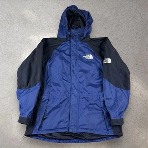 Vintage The North Face Gore-Tex Mountain Jacket Raincoat Blue Black Sz L - Picture 1 of 7