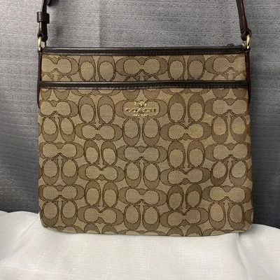 Coach Signature Jacquard Crossbody Khaki With Brown Interior (F29960) - Image 1 of 4