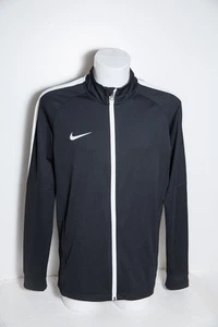 Nike Track Jacket Men’s Medium Black White Swoosh Full Zip Windbreaker Vintage - Picture 1 of 13