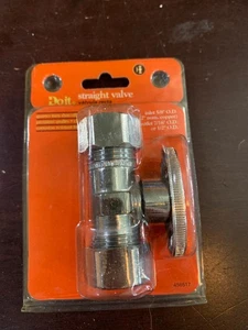 VÁLVULA RECTA entrada 5/8" salida OD 7/16" o 1/2" OD cuarto de vuelta cromo 456517 - Imagen 1 de 3