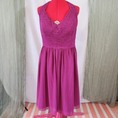 B2 by Jasmine Purple Fit n Flare Lace Razorback Flared Skirt Size 20 - Image 1 of 4