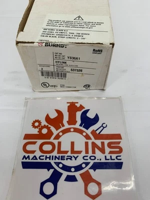 2-Burndy YS36A1 600V-35kV 600kcmil Black Electro Tin Plated Aluminum Compression - Image 1 of 3