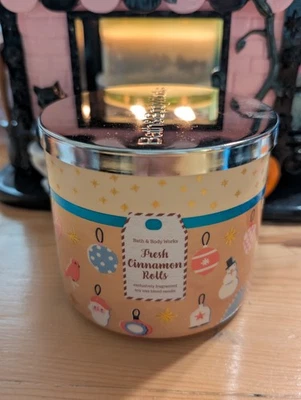 Rollos de canela fresca Bath & Body Works vela perfumada 3 mechas grandes 14,5 oz NUEVO Foto 1 de 2