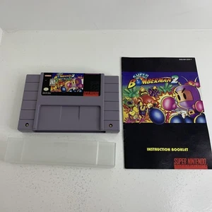 Super Bomberman 2 (SNES Super Nintendo) Complete w/ Manual - Picture 1 of 6