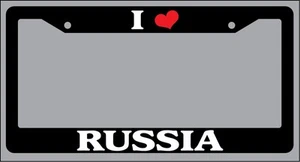 Black License Plate Frame "I Heart Russia" Auto Accessory Novelty 2622 - Picture 1 of 1