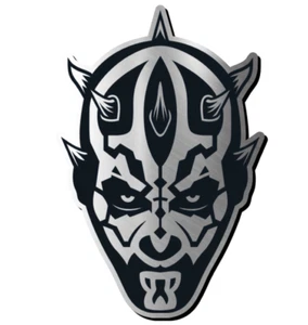 DARTH MAUL Head Star Wars Engraved Car Badge Acrylic Emblem BRUSHED SILVER - Picture 1 of 6