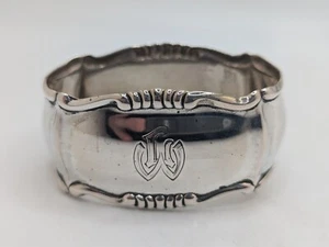 Antique German 835 Silver Napkin Ring "LW" or "WL" initials engraving c. 1900-40 - Picture 1 of 5