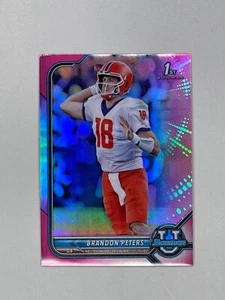 2022 Bowman University Chrome Pink Refractors #33 Brandon Peters - Picture 1 of 2