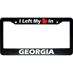 Marco de matrícula automática I Left My Heart In GEORGIA negro para automóvil EE. UU. NUEVO - Imagen 1 de 1