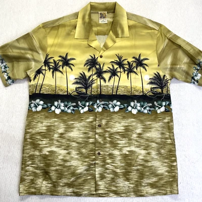 Camisa Hawaiana De Colección Para Hombres 2XL Winnie Moda Puesta de Sol Aloha Tropical Hecha en EE. UU. Foto 1 de 4