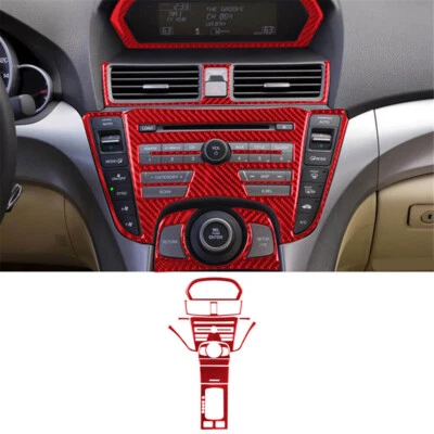 11X Cubierta de consola central interior de fibra de carbono roja para ACURA TL 2009-2014 Foto 1 de 4