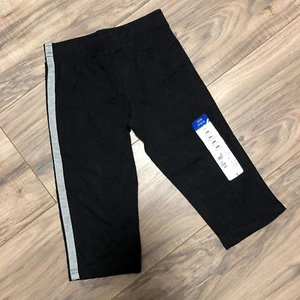 Okie Dokie Boys 18M Cotton Black Gray Elastic Waist Pull-On Casual Pants - Picture 1 of 6