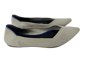 Zapatos planos Rothy's Points para mujer talla 7,5 lavables clásicos beige B13 - Imagen 1 de 6