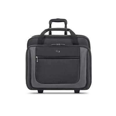 Solo New York Bryant Rolling Laptop Bag, Black/Grey, 14" x 16.8" x 5" (PT136) - Image 1 of 4