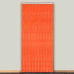 Flauschvorhang 90 x 200cm orange Türvorhang Fliegenschutz Insektenschutz PP - Bild 1 von 10