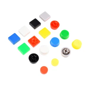 A14 Push Button Switch Micro Tactile Caps Momentary Round Square 10x10mm 12x12mm - Picture 1 of 12