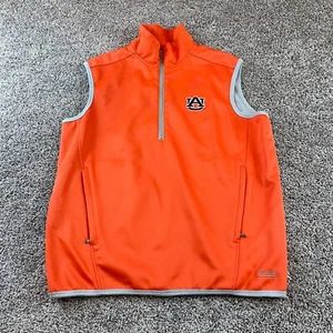 Auburn Tigers Vest Adult Small Orange Pullover Zip Crable Mens - Picture 1 of 8