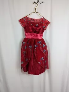 Disney Elena of Avalor Red Sparkly Princess Gown Dress Up Light Up Sound Sz 4-6X - Picture 1 of 9