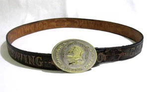 Vintage GOLDWING Leder Gürtel braun 40/42 North American Hunting Club Schnalle - Bild 1 von 12