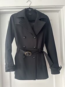 Yumi Mazao Jacket Womens 3 Small Black Belt Tie Trench