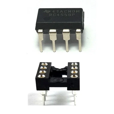 10PCS RC4558 + Sockets Dual Operational Amplifier DIP-8 New IC - Image 1 of 4