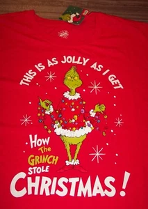 Dr. Seuss THE GRINCH WHO STOLE CHRISTMAS Jolly T-Shirt MENS MEDIUM NEW w/ TAG - Picture 1 of 4
