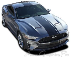 EURO RALLY 2018-2023 Ford Mustang Hood Racing Stripes Decals 3M Vinyl Graphics