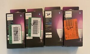 4x Philips Hue White and Color Ambiance E12 Bulb - White Lot#200