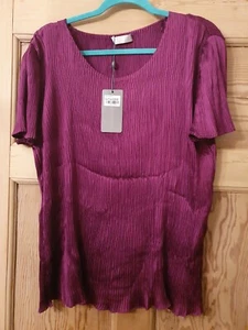 BNWT WINDSMOOR CERISE PLEATED BLOUSE LARGE RRP £59 - Picture 1 of 3