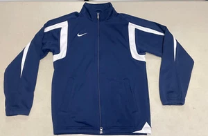 Nike Dri Fit Jacket Blue With White Track Soccer Sports Full Zip Team XS - Picture 1 of 5