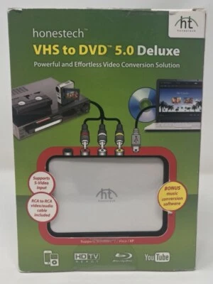 HONESTECH VHS to DVD 5.0 Deluxe Video Conversion Solution Windows VDD5M NIB NEW - Image 1 of 2