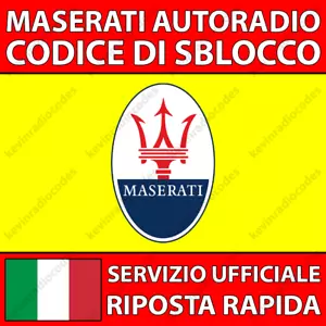 ✅MASERATI RADIO CODICE DI SBLOCCO GHIBLI GRANCABRIO GRANTURISMO QUATTROPORTE✅ - Foto 1 di 4
