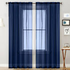 Sheer Curtains Living Room Rod Pocket Window Curtain Panels Bedroom Semi G4e3
