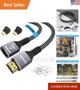 High-Speed 4K HDMI Extension Cord Set - 2x 4FT, Pure Copper for Ultimate Viewing - Picture 1 of 8