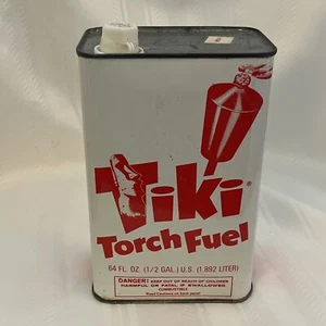 Vintage Tiki Torch Fuel 1/2 Gal Can Full Great Find! - Picture 1 of 6