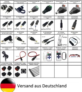 Conector DC 2,1/2,5 mm conector hueco conector de pinza adaptador conector de pinza acoplamiento - Imagen 1 de 54