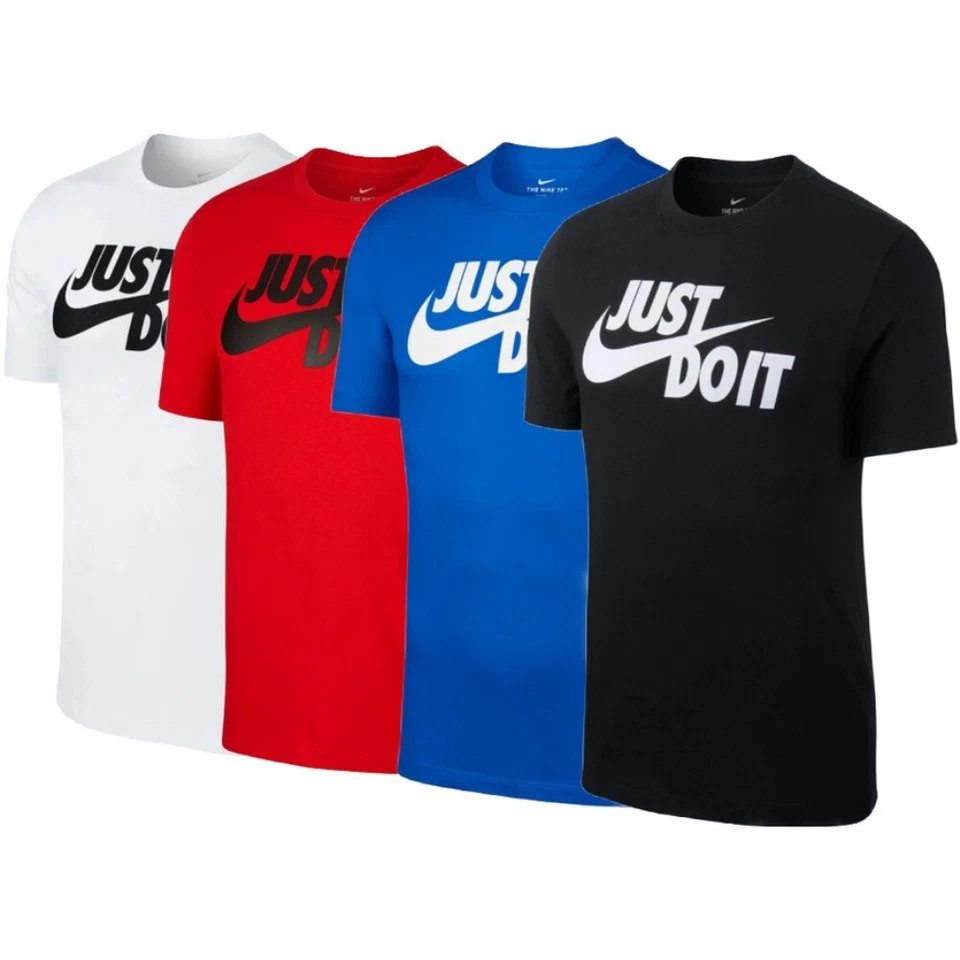 Camiseta esportiva masculina Nike "Just Do It" manga curta gola redonda camisa atlética - Imagem 1 de 4
