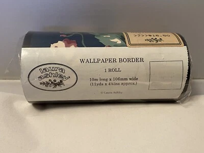 1 Rolls Vintage Laura Ashley Wall Paper 1985 Rhododendron Leaves Green Mauve - Image 1 of 4