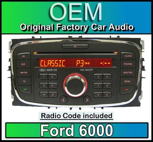 Ford 6000CD Player, S-MAX Coche Estéreo Unidad Central Con Código de la Radio - Imagen 1 de 4