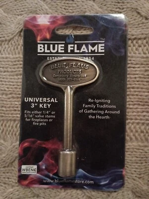 Llama Azul Plata Antiguo Latón Zinc 3" Llave Válvula Gas 1/4" y 5/16" Vástago de Válvula Foto 1 de 4