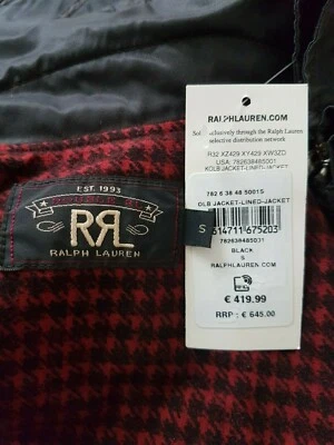 NUEVO CON ETIQUETAS RRL Ralph Lauren Para hombres Mezcla de Algodón Motociclista Moto Chaqueta Marrón Foto 1 de 4