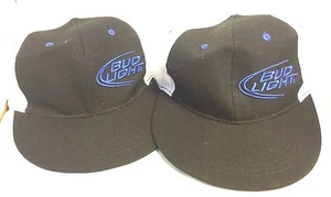 Beer Company Promo Gift 2 x BUD LIGHT BASEBALL CAPS ~New~ 2 CASQUETTES Neuves - Picture 1 of 6