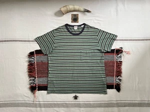 Levi's LVC T-Shirt L 60s Casuals Single Stitch Stripe Vintage 2015 Green 45" - Picture 1 of 13