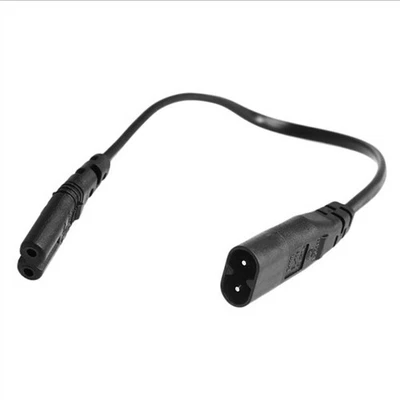 IEC 320 2-Pin C7 Buchse auf C8 Stecker Figur 8 Netzteil Verlängerungskabel 30c.qh - Bild 1 von 4