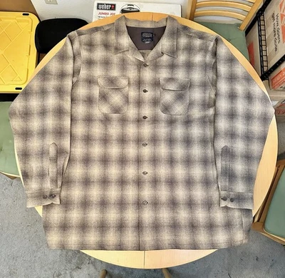 Camisa Pendleton THE ORIGINAL BOARD 100% Lana Virgen Cuadros Tostada Para Hombre Alta 5XL Foto 1 de 4